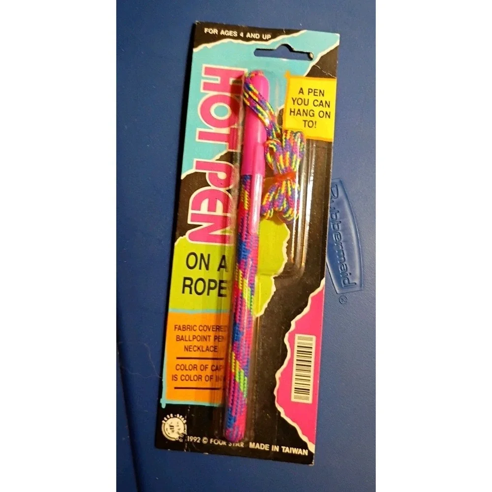 Four Star Hot Pen Fabric Covered Ball Point Pen New Sealed NOS 1992 Vintage Pink
